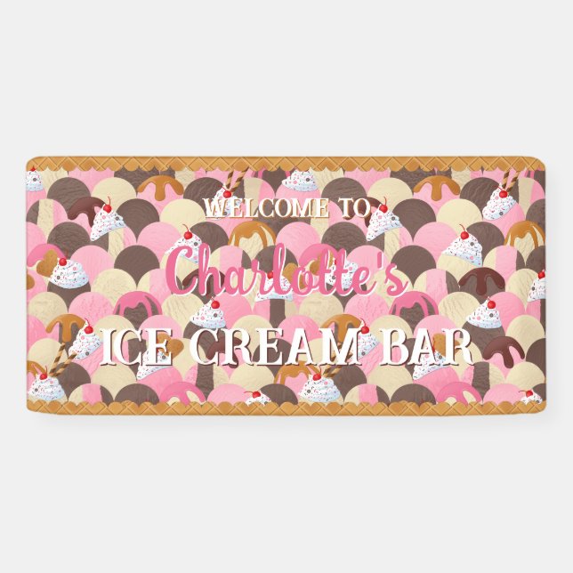 Sprinkles and Sundae Ice Cream Banner (Horizontal)