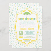 Sprinkles Baby Shower Invites green yellow teal (Front/Back)