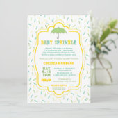 Sprinkles Baby Shower Invites green yellow teal (Standing Front)