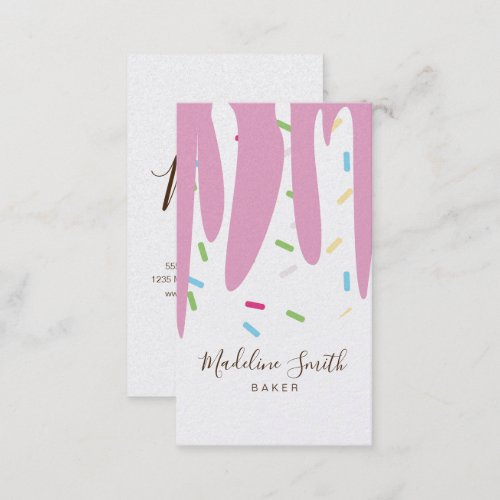 Sprinkles Bakery Ice Cream Frosting Dripping Busin Business Card