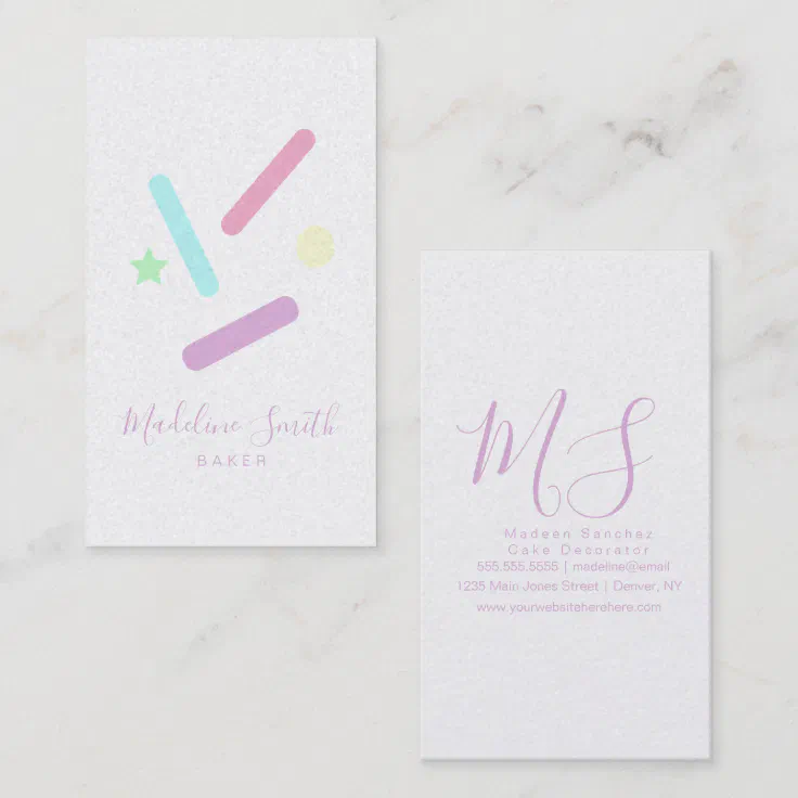 Sprinkles Bakery Pastel Business Card Zazzle