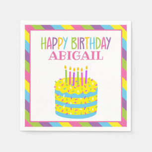 Sprinkles Birthday Cake Personalized Napkins