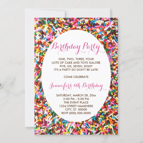 Sprinkles Birthday Party Invitation