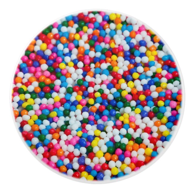 Sprinkles cake bakery ceramic cabinet knob (Front)