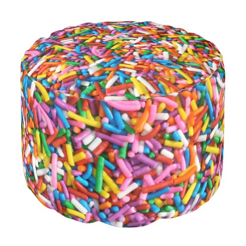 Sprinkles Candy Jimmies Rainbow Birthday Girly Pouf