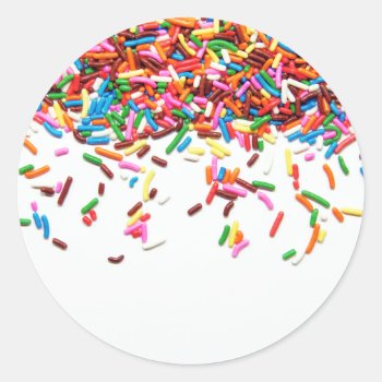 Sprinkles Classic Round Sticker by CarriesCamera at Zazzle