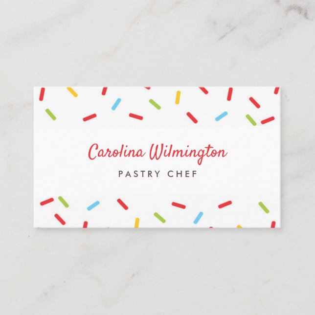 Sprinkles Colorful Bakery Desserts Catering Pastry Business Card (Front)