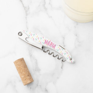 Sprinkles Colorful Monogram Name Waiter's Corkscrew