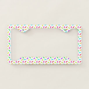 Sprinkles Colorful Pattern Custom License Plate Frame