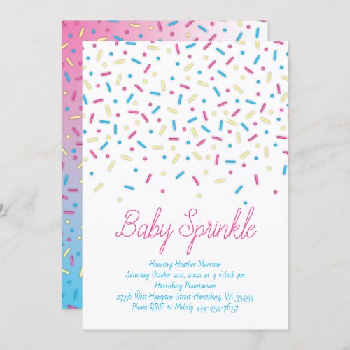 Sprinkles Confetti Baby Sprinkle Shower Invitation