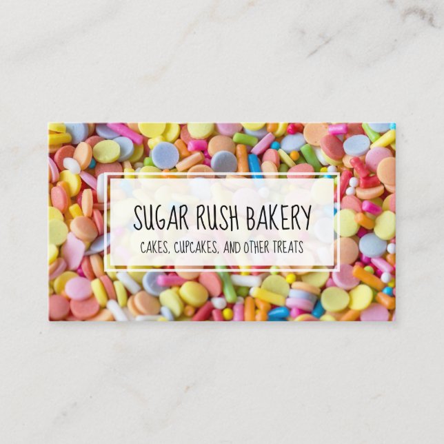 Sprinkles Cupcake Cake Bakery Sugar Business Card (Front)