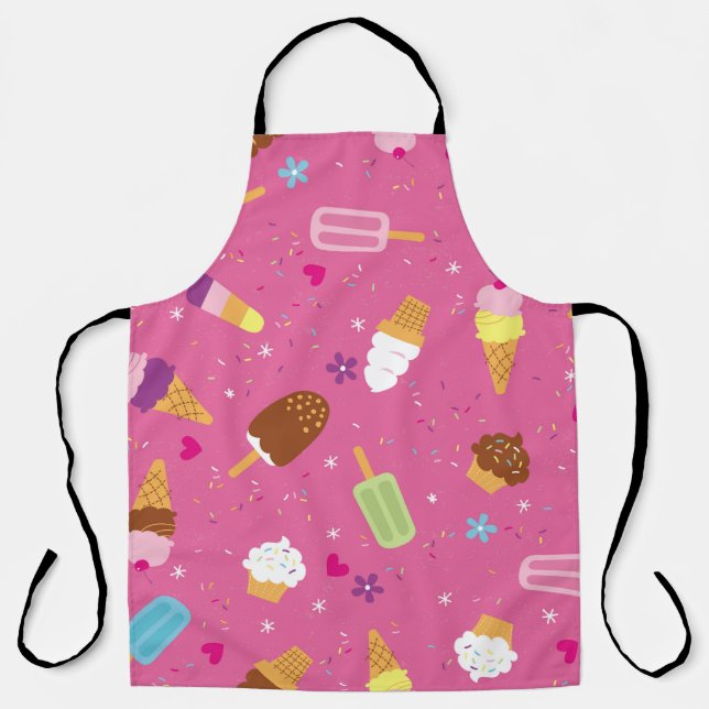 Sprinkles, cupcakes, ice cream, and popsicles scat apron (Front)