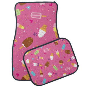 Sprinkles, cupcakes, ice cream, and popsicles scat car floor mat