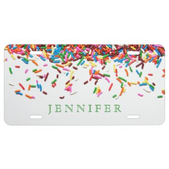 Sprinkles Custom License Plate by CarriesCamera at Zazzle