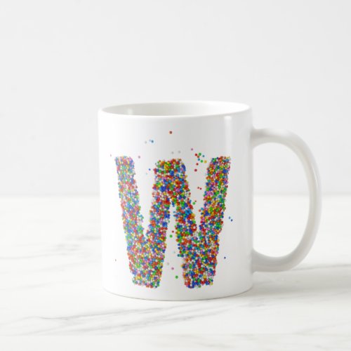 Sprinkles Design Monogram W Initial Coffee Mug