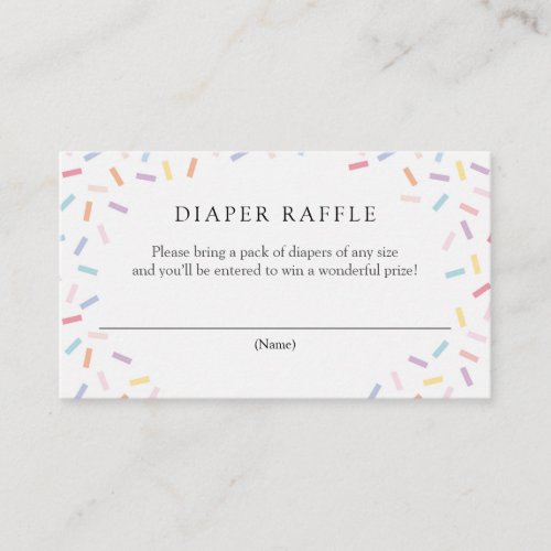 Sprinkles Diaper Raffle Enclosure Card