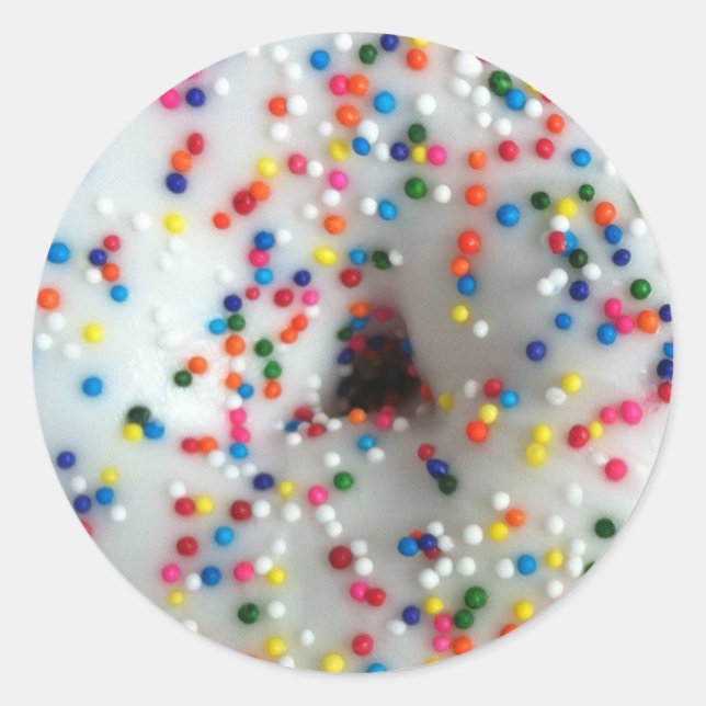 Sprinkles Donut Classic Round Sticker (Front)