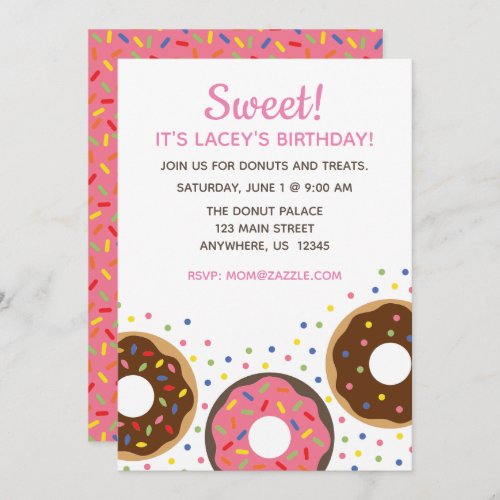 Sprinkles Donuts Custom Personalized Invitations