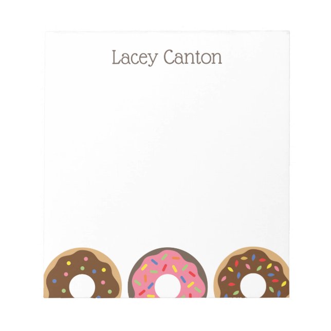 Sprinkles Donuts Custom Personalized Notepad (Front)