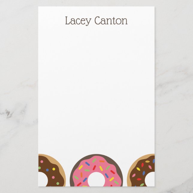 Sprinkles Donuts Custom Personalized Stationery (Front)