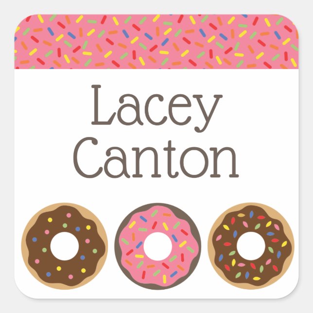 Sprinkles Donuts Custom Personalized Stickers (Front)