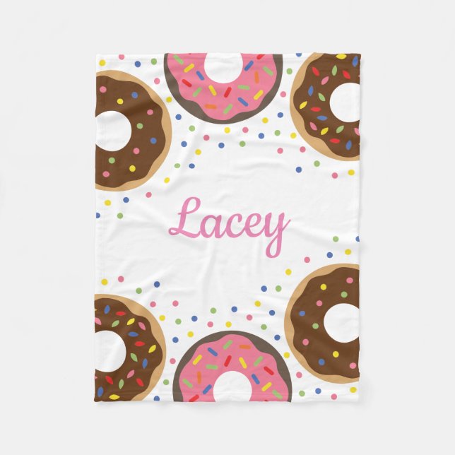Sprinkles Donuts Personalized Fleece Blanket (Front)