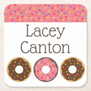 Sprinkles Donuts Personalized Paper Coasters