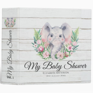 Sprinkles Elephant BABY SHOWER Album Planner Notes 3 Ring Binder
