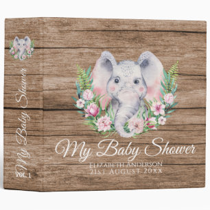 Sprinkles Elephant BABY SHOWER Album Planner Notes 3 Ring Binder