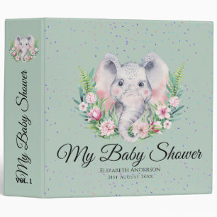 Sprinkles Elephant BABY SHOWER Album Planner Notes 3 Ring Binder
