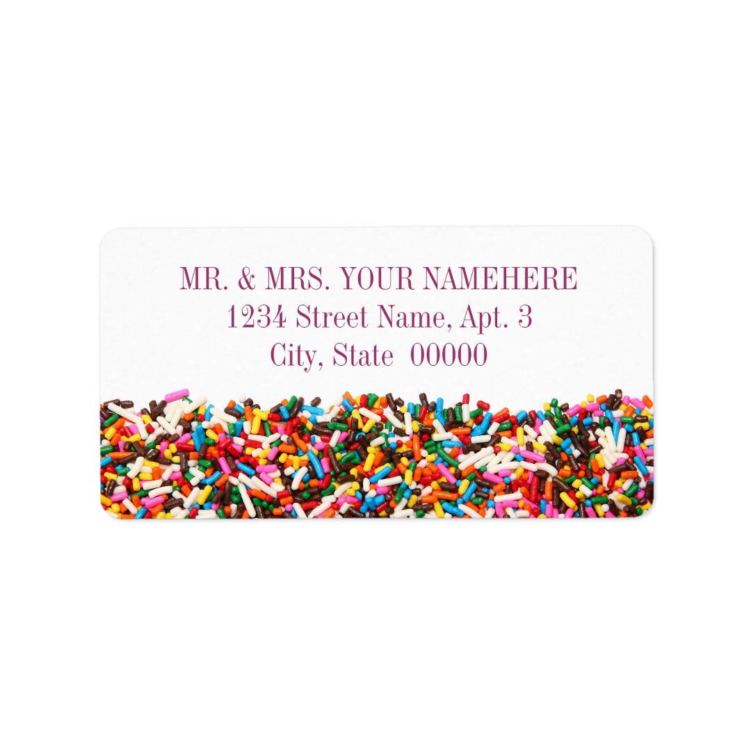 SprinklesFilled Address Labels Zazzle