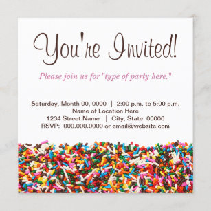Sprinkles-Filled Party Invitation