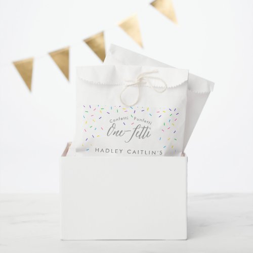 Sprinkles First Birthday Invitation Cute confetti Favor Bag