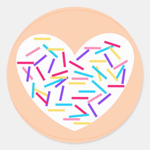 Sprinkles Heart Cookie Classic Round Sticker