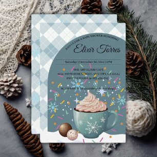 Sprinkles Hot Cocoa Winter Snowflakes Baby Shower Invitation