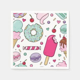 Sprinkles Ice Cream and Cake Birthday Napkins