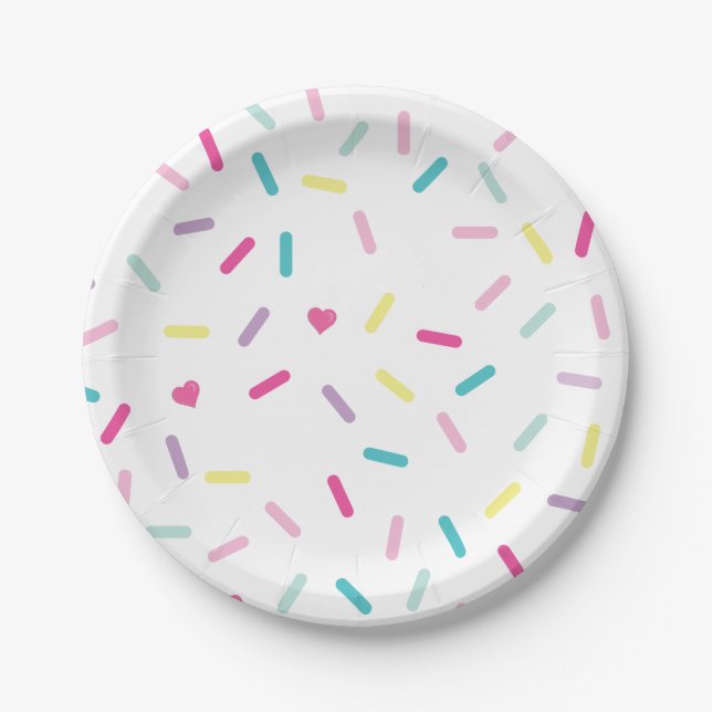 Sprinkles Ice Cream and Cake Birthday Paper Plates (Front)