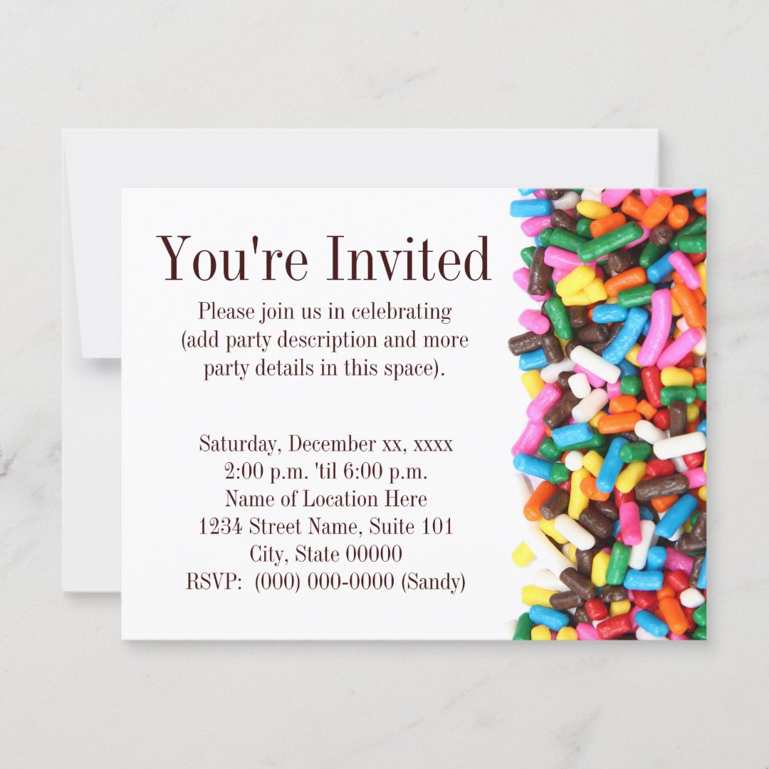 Sprinkles Invitation Zazzle