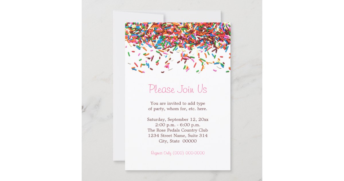 Sprinkles Invitations Zazzle