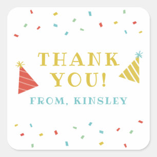 Sprinkles kids birthday party favor sticker