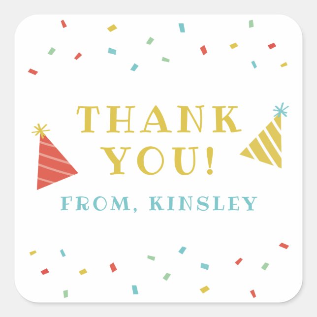 Sprinkles kids birthday party favor sticker (Front)