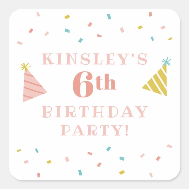 Sprinkles kids birthday party favor sticker (Front)