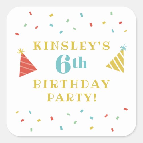 Sprinkles kids birthday party favor sticker