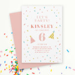 Sprinkles kids birthday party invitation<br><div class="desc">A whimsical kids birthday party invitation featuring rainbow sprinkles,  large name and age and party hats.</div>