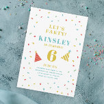 Sprinkles kids birthday party invitation<br><div class="desc">A whimsical kids birthday party invitation featuring rainbow sprinkles,  large name and age and party hats.</div>
