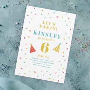 Sprinkles kids birthday party invitation