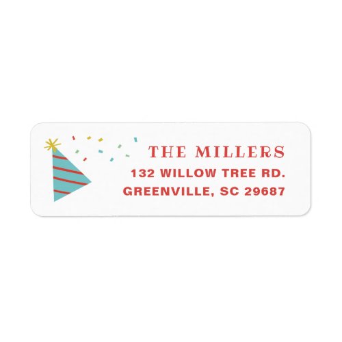 Sprinkles kids Birthday party return address Label
