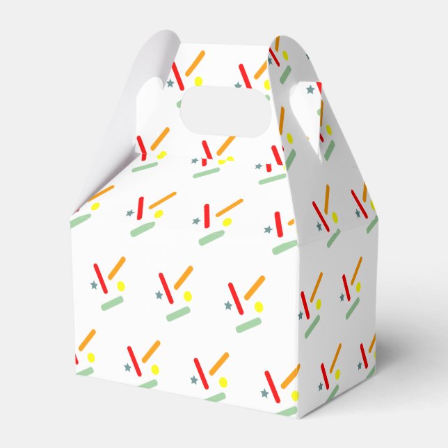 Sprinkles Mix Confetti Stars Colorful Rainbow Favor Boxes (Front Side)