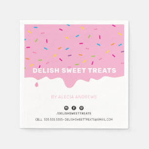 SPRINKLES modern cute frosting drip sprinkles pink Napkins