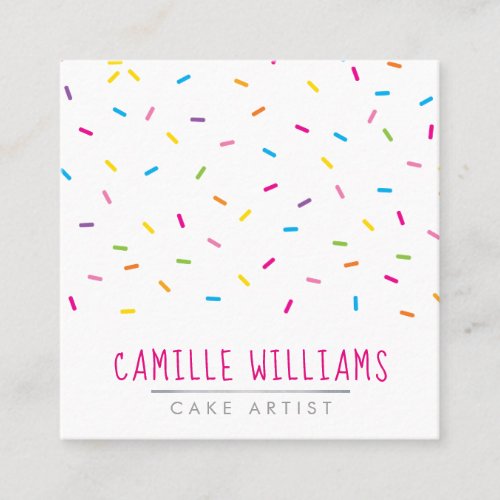 SPRINKLES modern cute fun colorful party instagram Square Business Card